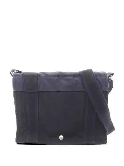 Pre-owned Hermes 1910s Pm Fourre-tout Besace Shoulder Bag In Blue