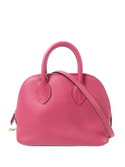 Pre-owned Hermes 1923 Bolide Leather Tote Bag In Pink