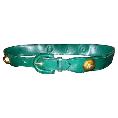 Pre-owned Hermes 1930's Green Leather Belt
