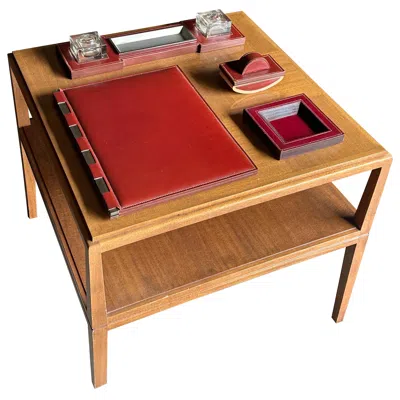Pre-owned Hermes 1940s Paul Dupré-lafon For Hermès Rare Desk Pieces- Set Of 4 In Brown