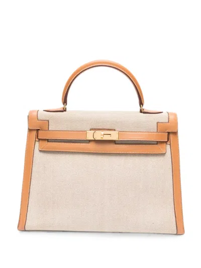 Pre-owned Hermes 1945s Kelly 32 Tote Bag In Neutrals