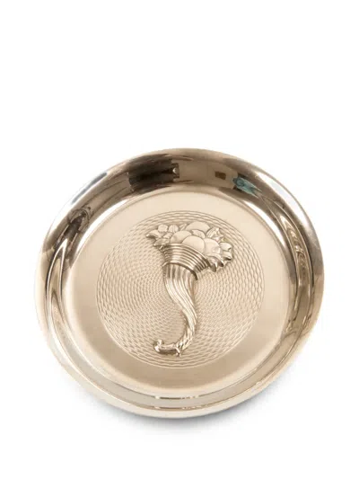 Pre-owned Hermes 1950s Cornucopia-detail Organizer Plate In Silver