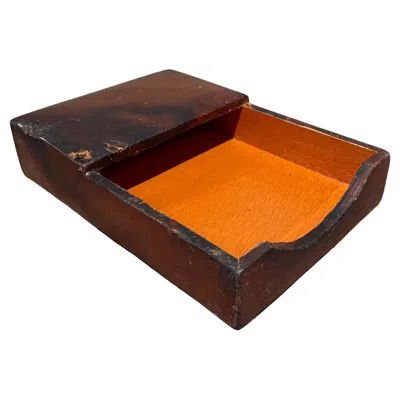Pre-owned Hermes 1950s Style Of Hermès Distressed Leather Memo Note Pad Holder In Brown