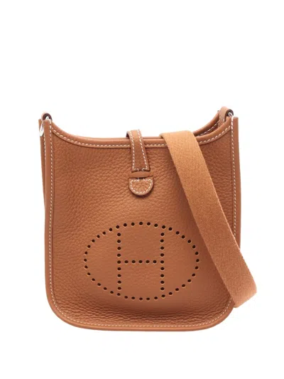 Pre-owned Hermes 1951 Clemence Evelyne 16 Amazone Crossbody Bag In Brown
