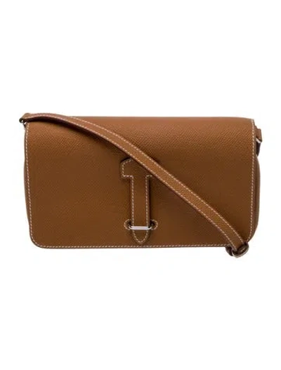 Pre-owned Hermes 1957 To Go Wallet In Brown