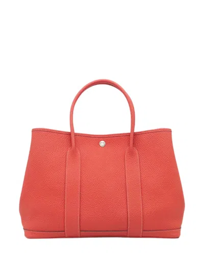 Pre-owned Hermes 1962 Negonda Garden Party 36 Tote Bag In Red