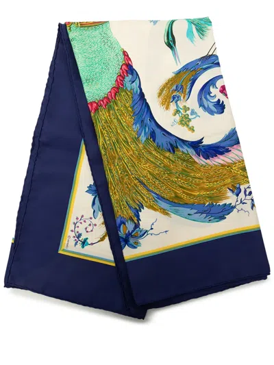 Pre-owned Hermes 1967-1990 Ceres Silk Scarf 90 Scarves In White
