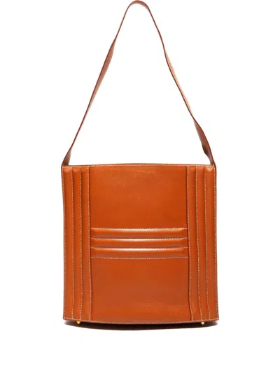 Pre-owned Hermes 1970-1990 Cadena Kelly Shoulder Bag In Brown