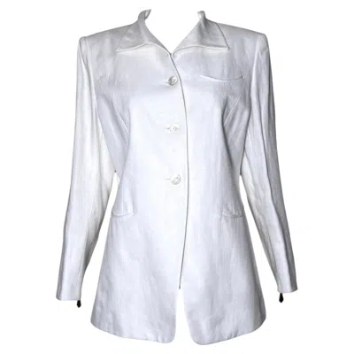 Pre-owned Hermes Hermès 1970's White Linen Blazer