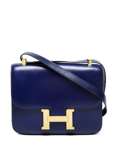 Pre-owned Hermes 1970s-1990s Constance 23 Shoulder Bag In Blue