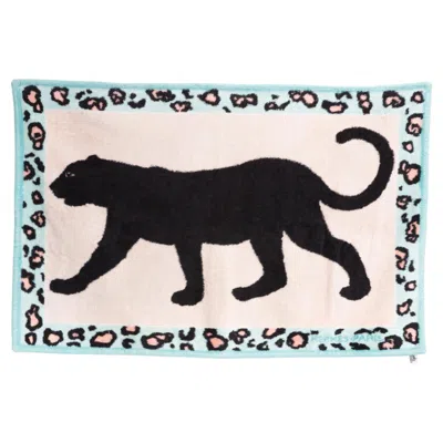 Pre-owned Hermes 1970s Hermès Small Size Black Panther Cotton Beach Towel
