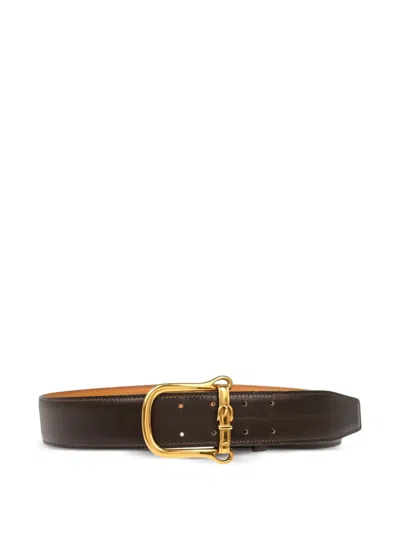 Pre-owned Hermes 1976 Leather Belt In Brown