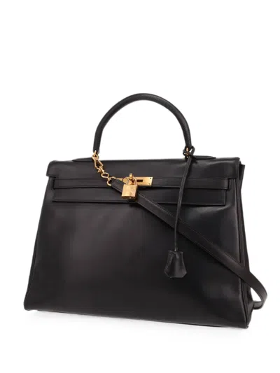 Pre-owned Hermes 1978 35 Kelly Tote Bag In 黑色