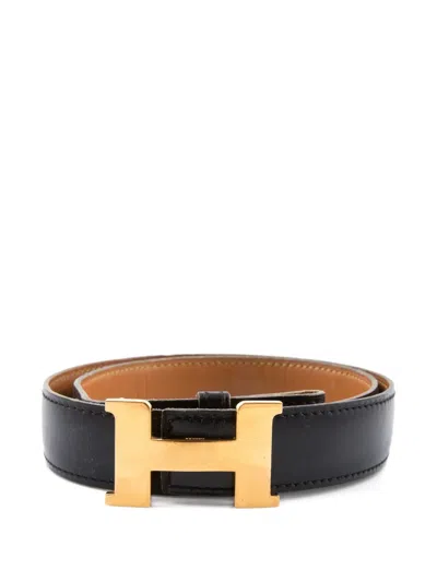 Pre-owned Hermes 1979 Leather Belt In Black
