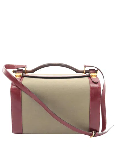 Pre-owned Hermes 1979 Toile Cosmos Satchel In Neutral