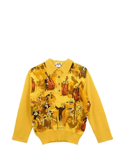 Pre-owned Hermes 1980 Concerto Twillaines Polo Shirt In Yellow