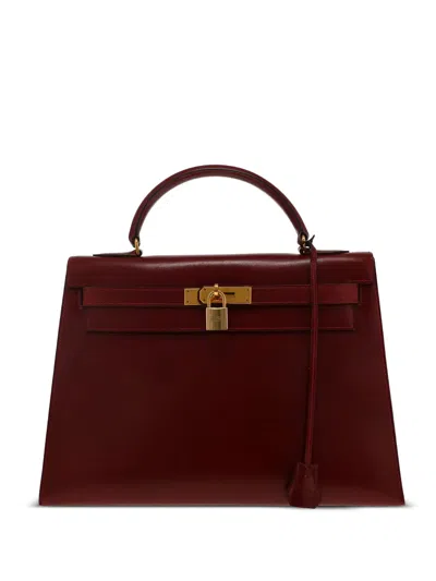 Pre-owned Hermes 1980 Kelly 32 Tote Bag In Red