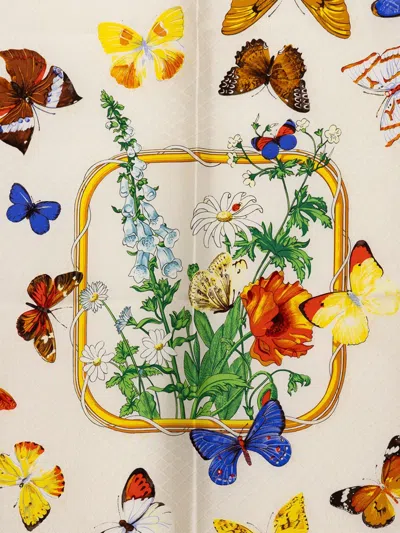 Pre-owned Hermes 1980-2000 Farandole Silk Scarf 90 Scarves In Blue