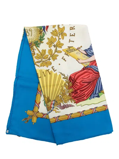 Pre-owned Hermes 1980-2010 Republique Francaise Silk Scarf 90 Scarves In Multicolour