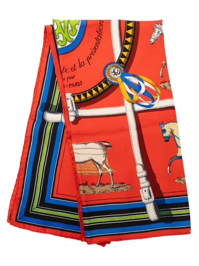 Pre-owned Hermes 1980-2020 Couvertures Et Tenues De Jour Silk Scarf 90 Scarves In Multicolour