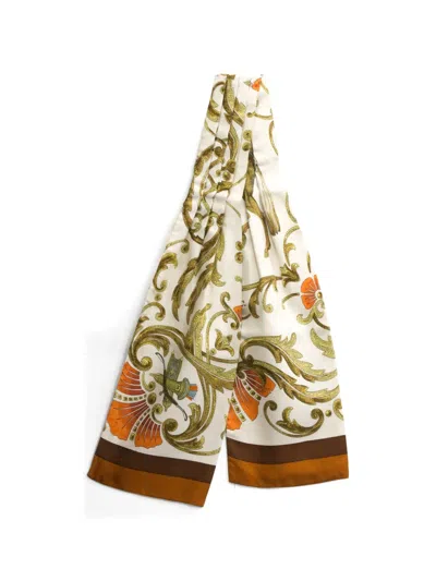 Pre-owned Hermes 1980s Cheval Turc Silk Scarf In Neutral