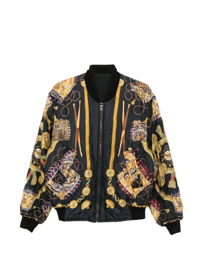 Pre-owned Hermes 1980s Les Tambours Reversible Jacket In Black