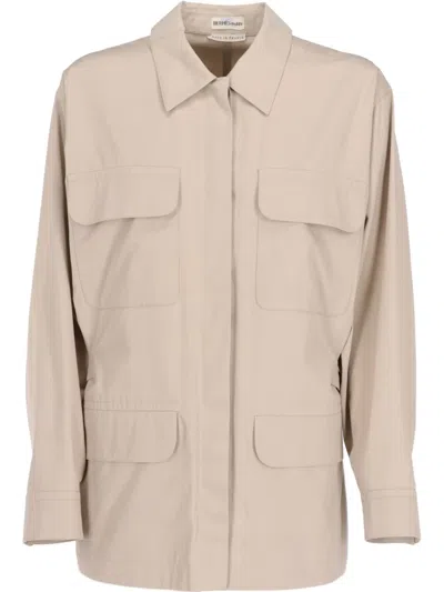 Pre-owned Hermes 1980s Multi-pocket Cotton Shirt In Neutrals