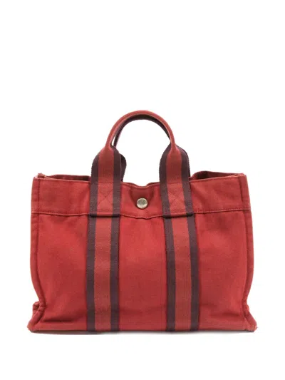 Pre-owned Hermes 1980s Toto Pm Tote Bag In Red