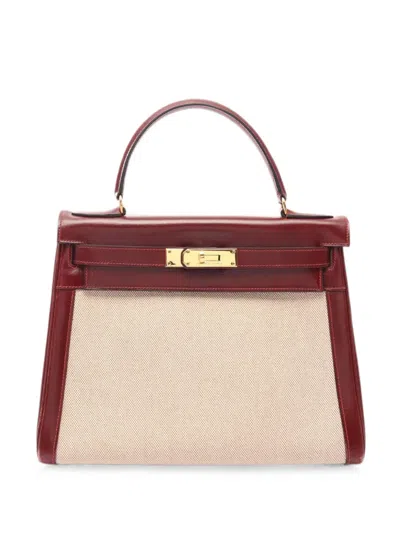 Pre-owned Hermes 1981 28 Kelly Tote Bag In Red