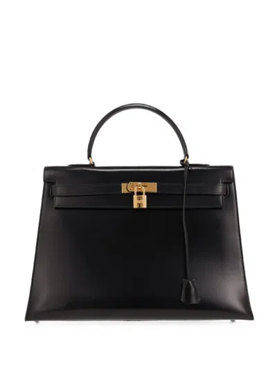 Pre-owned Hermes 1981 Kelly 35 Tote Bag In Black