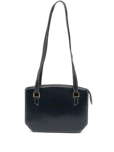 Pre-owned Hermes 1982 Leather Shoulder Bag In Blue
