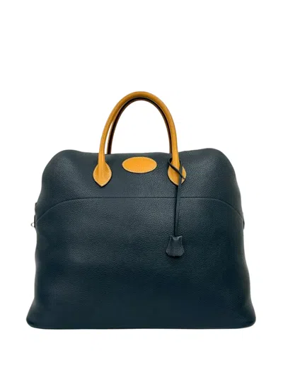 Pre-owned Hermes 1983 Ardennes Bolide 45 Travel Bag In Blue