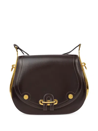 Pre-owned Hermes 1983 Passe Guide Shoulder Bag In Brown