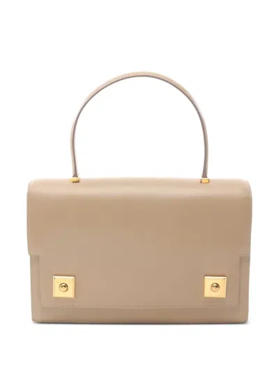 Pre-owned Hermes 1983 Piano Leather Tote Bag In Neutral