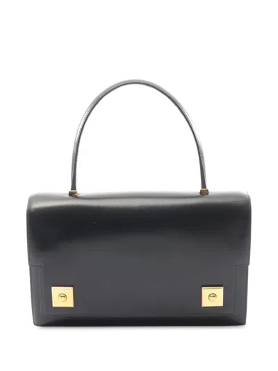 Pre-owned Hermes 1984 Box Calf Piano Handbag In Black