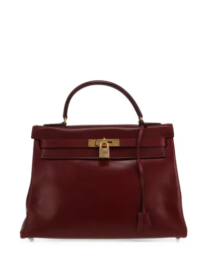 Pre-owned Hermes 1985 32 Kelly Tote Bag In Red