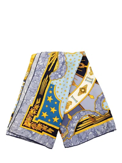 Pre-owned Hermes 1986-1998 Carpe Diem Silk Scarf Scarves In Purple