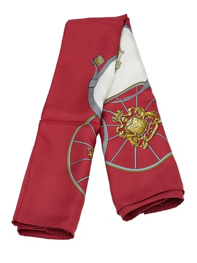 Pre-owned Hermes 1986-1998 Springs Silk Scarf Scarves In White