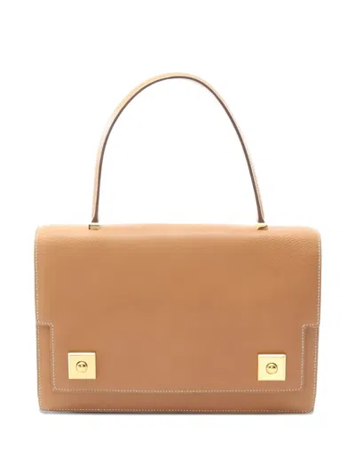 Pre-owned Hermes 1986 Gold Hardware Piano Tote Bag In Brown