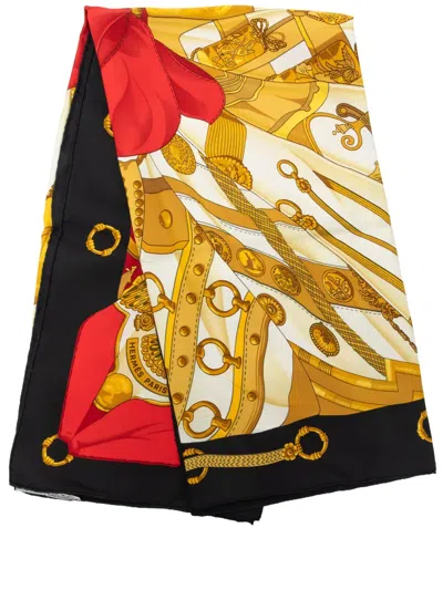 Pre-owned Hermes 1986 Soleil De Soie Silk Scarf 90 Scarves In Multicolour
