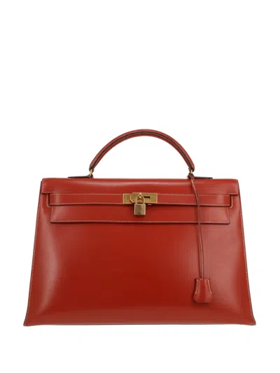 Pre-owned Hermes 1988 Kelly 40 Handbag In Red