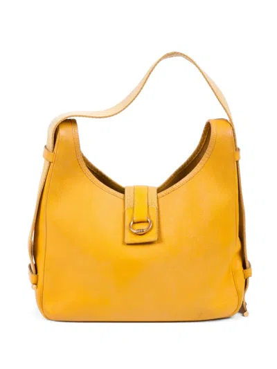 Pre-owned Hermes 1988 Tsako Shoulder Bag In Yellow