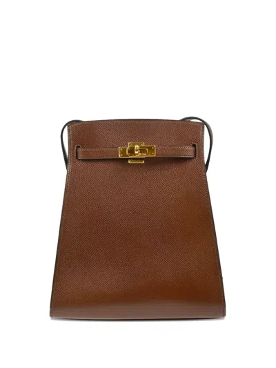 Pre-owned Hermes 1989 Kelly Sport Shoulder Bag In Brown