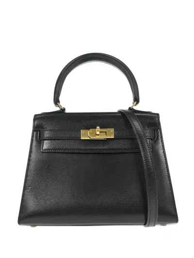 Pre-owned Hermes 1989 Mini 20 Kelly Sellier Handbag In Black