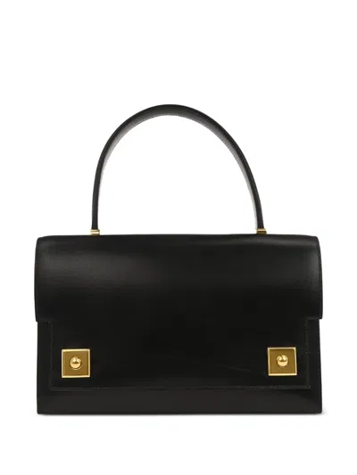 Pre-owned Hermes 1989 Piano Leather Handbag In Black