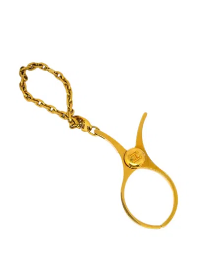 Pre-owned Hermes 1990-2000 Filou Glove Holder Clip In Gold