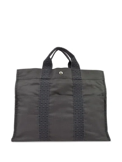 Pre-owned Hermes 1990-2000 Herline Tote Bag In Grey