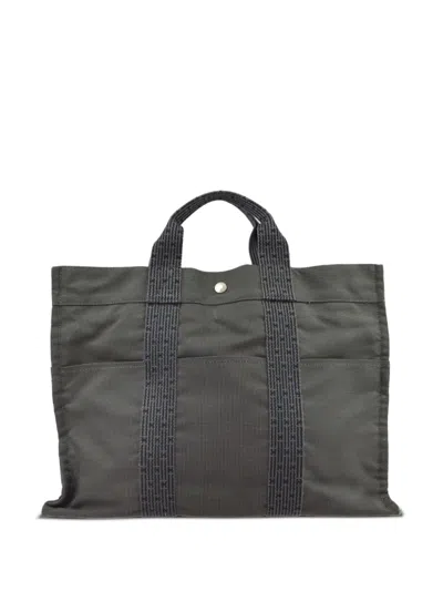 Pre-owned Hermes 1990-2000 Herline Tote Mm Bag In Grey