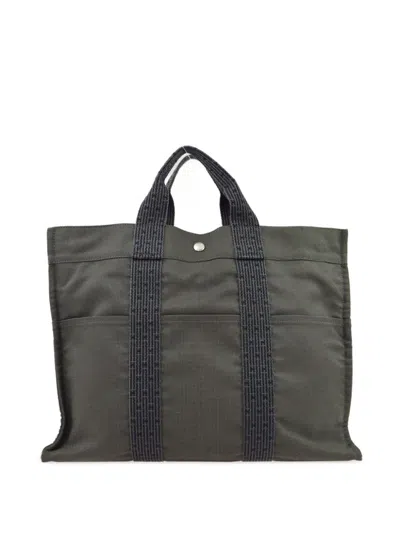 Pre-owned Hermes 1990-2000 Herline Tote Mm Bag In Grey