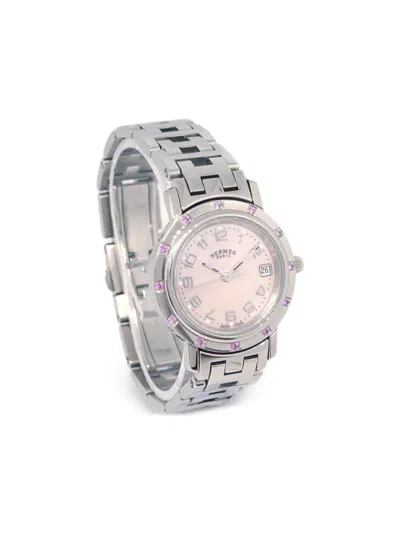 Pre-owned Hermes 1990-2000s Clipper 26mm In Pink